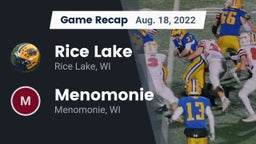 Recap: Rice Lake  vs. Menomonie  2022
