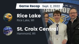 Recap: Rice Lake  vs. St. Croix Central  2022