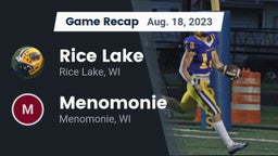 Recap: Rice Lake  vs. Menomonie  2023