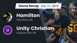 Recap: Hamilton  vs. Unity Christian  2019