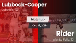 Matchup: Cooper  vs. Rider  2019