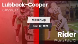 Matchup: Cooper  vs. Rider  2020