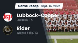 Recap: Lubbock-Cooper  vs. Rider  2022