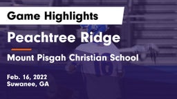 Peachtree Ridge  vs Mount Pisgah Christian School Game Highlights - Feb. 16, 2022