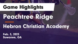 Peachtree Ridge  vs Hebron Christian Academy  Game Highlights - Feb. 3, 2023
