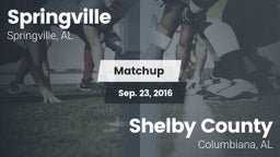 Matchup: Springville High vs. Shelby County  2016
