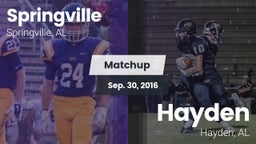 Matchup: Springville High vs. Hayden  2016