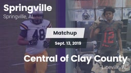 Matchup: Springville High vs. Central  of Clay County 2019