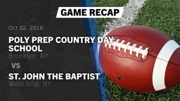 Recap: Poly Prep Country Day School vs. St. John the Baptist  2016