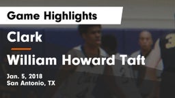 Clark  vs William Howard Taft  Game Highlights - Jan. 5, 2018