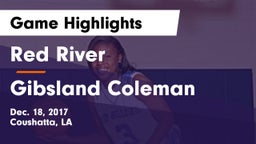 Red River  vs Gibsland Coleman Game Highlights - Dec. 18, 2017
