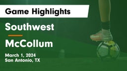 Southwest  vs McCollum  Game Highlights - March 1, 2024