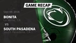 Recap: Bonita  vs. South Pasadena  2016