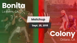 Matchup: Bonita  vs. Colony  2018