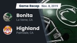 Recap: Bonita  vs. Highland  2019