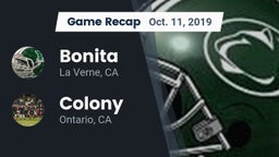 Recap: Bonita  vs. Colony  2019