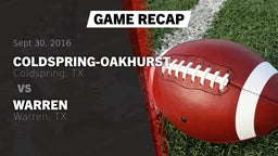 Recap: Coldspring-Oakhurst  vs. Warren  2016