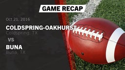 Recap: Coldspring-Oakhurst  vs. Buna  2016