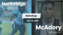 Matchup: Northridge High vs. McAdory  2016