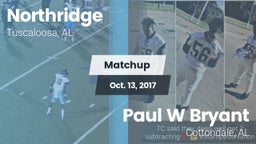 Matchup: Northridge High vs. Paul W Bryant  2017