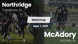 Matchup: Northridge High vs. McAdory  2018