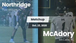 Matchup: Northridge High vs. McAdory  2020