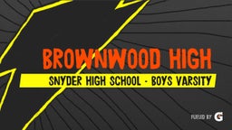 Snyder football highlights Brownwood High