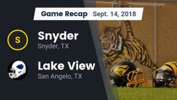 Recap: Snyder  vs. Lake View  2018