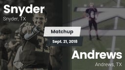 Matchup: Snyder  vs. Andrews  2018