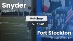 Matchup: Snyder  vs. Fort Stockton  2018