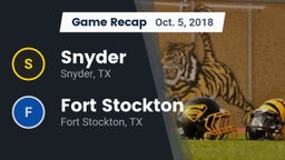 Recap: Snyder  vs. Fort Stockton  2018