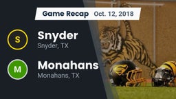 Recap: Snyder  vs. Monahans  2018