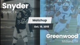 Matchup: Snyder  vs. Greenwood   2018