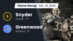 Recap: Snyder  vs. Greenwood   2018