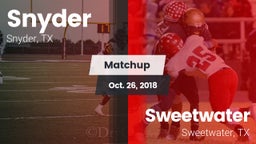 Matchup: Snyder  vs. Sweetwater  2018