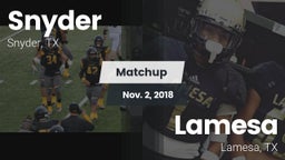 Matchup: Snyder  vs. Lamesa  2018