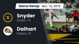 Recap: Snyder  vs. Dalhart  2018