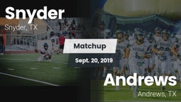 Matchup: Snyder  vs. Andrews  2019