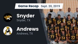 Recap: Snyder  vs. Andrews  2019