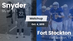 Matchup: Snyder  vs. Fort Stockton  2019