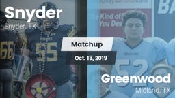 Matchup: Snyder  vs. Greenwood   2019