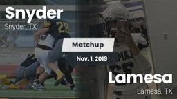 Matchup: Snyder  vs. Lamesa  2019