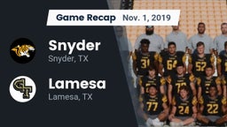 Recap: Snyder  vs. Lamesa  2019