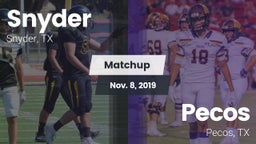 Matchup: Snyder  vs. Pecos  2019