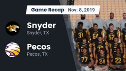 Recap: Snyder  vs. Pecos  2019