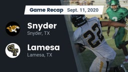 Recap: Snyder  vs. Lamesa  2020