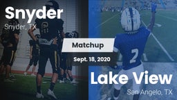 Matchup: Snyder  vs. Lake View  2020