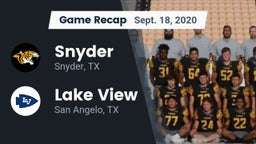 Recap: Snyder  vs. Lake View  2020