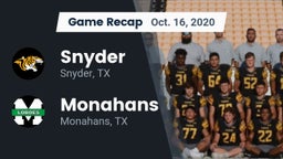 Recap: Snyder  vs. Monahans  2020