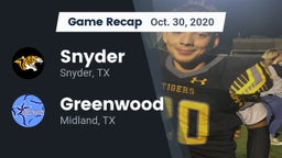 Recap: Snyder  vs. Greenwood   2020